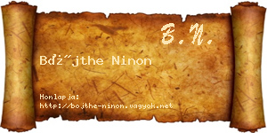 Bőjthe Ninon névjegykártya